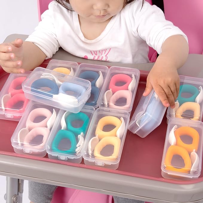 Training Spoon & Fork with Travel Case Pink | Toddler Self Feeding Utensil Set - Image 6