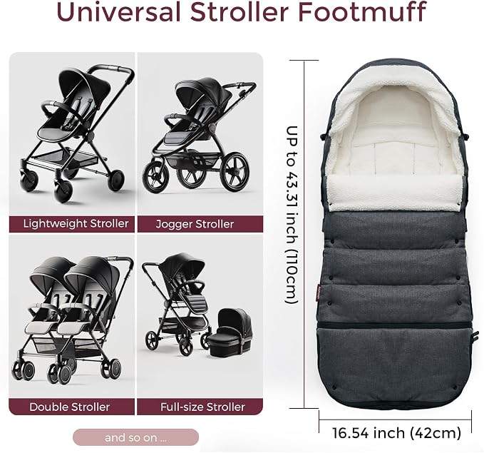 Momcozy Stroller Footmuff | Universal, Weather-Proof, Warm Stroller Bunting Bag - Image 5