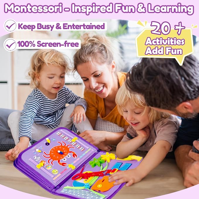 Qizfun Montessori Busy Board Book - Image 3