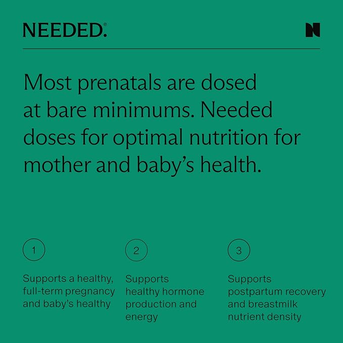 Needed. Vanilla Prenatal Multivitamin Powder & Vegan Omega-3 DHA+EPA Bundle | - Image 6