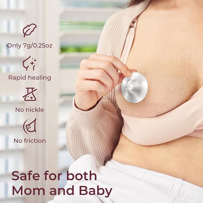 Momcozy 999 Silver Nursing Cups Original Perforated Breathable Design, 999 - Image 4