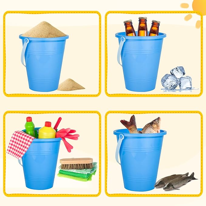 Holady 8 Inch Large Sand Beach Buckets Pail, Sand Bucket Water Bucket - Image 3