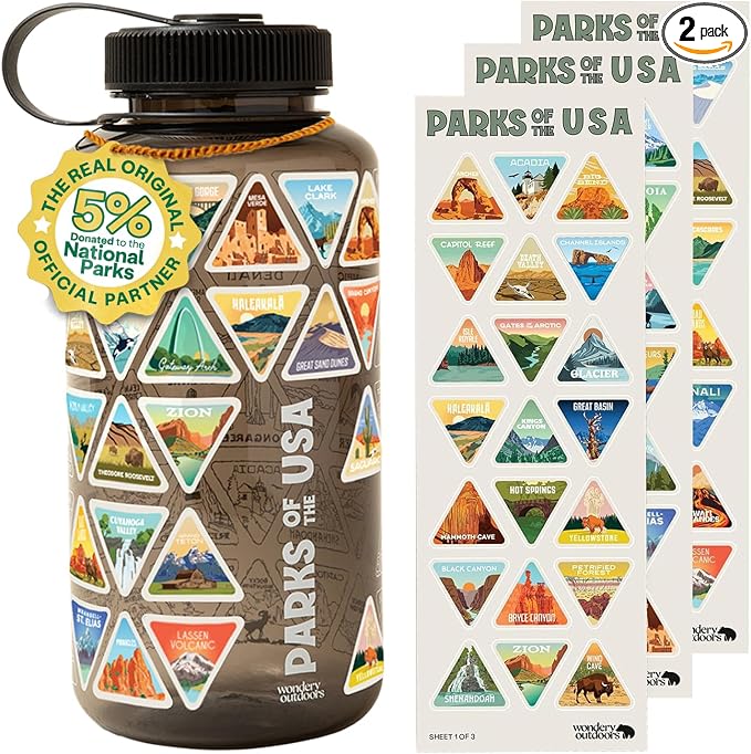 Wondery The Original Parks of the USA® Wide Mouth Adventure Bucket List Bottle by WonderyOutdoors
