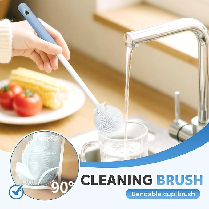 3Pcs 360° Flexible Silicone Bottle Brush - Image 9