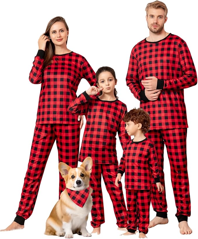 Schbbbta Family Matching Pajamas Holiday Sleepwear Long Sleeve Pjs Sets by SchbbbtaTouchYourLife