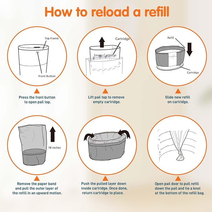 5 Pack Refills Compatible with DEKOR CLASSIC Diaper Pails | 20% Extra Length - Image 6