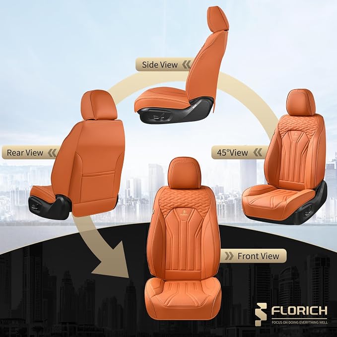 FLORICH Seat Covers, Leather Car Seat Covers Front Seats, Automotive Seat - Image 5