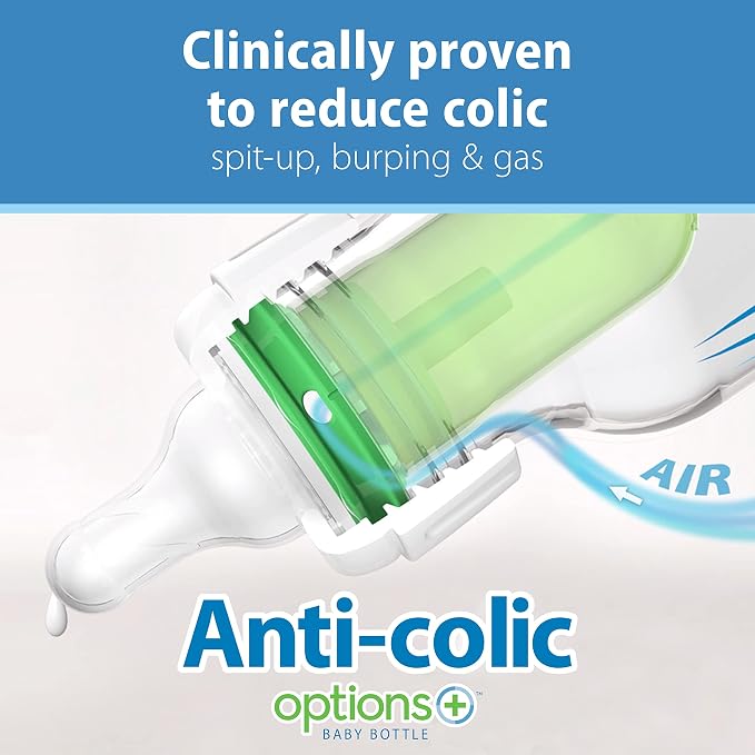 Dr. Brown's Natural Flow Anti-Colic Options+ Narrow Baby Bottle, 8 oz/250 mL - Image 3