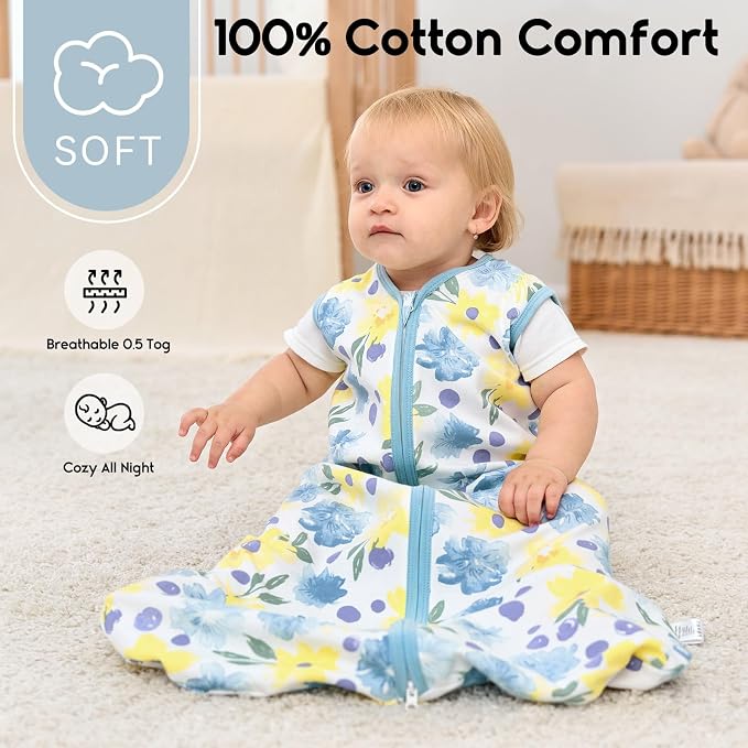 Yoofoss Baby Sleep Sack 0-6 Months 0.5 Tog Wearable Blanket - Image 2