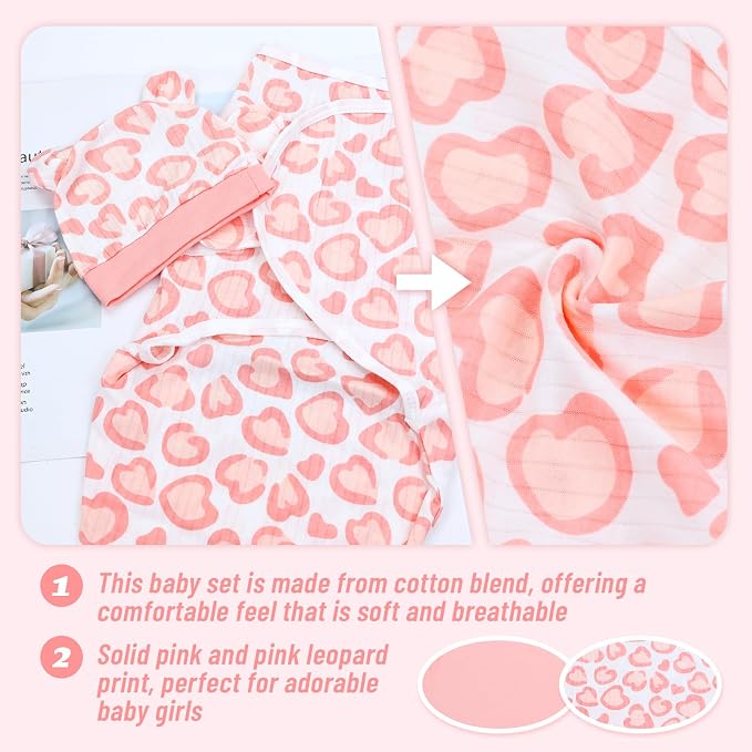 Cinaci 2 Pack Adjustable Soft Cotton Blend Newborn Baby Receiving Swaddle - Image 3
