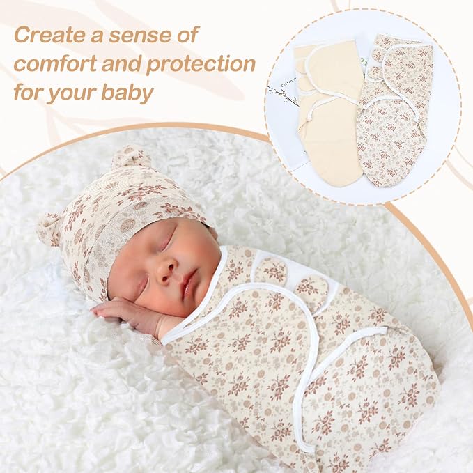Cinaci 2 Pack Adjustable Soft Cotton Blend Newborn Baby Receiving Swaddle - Image 5