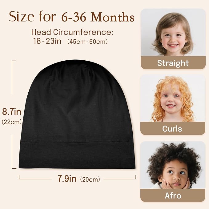 OLESILK Silk Toddler Bonnet 6-36 Months: 100% Mulberry Silk & Modal, Anti-Frizz - Image 3