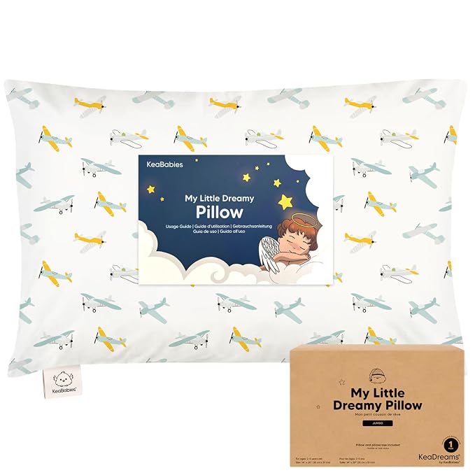 KeaBabies Toddler Pillow with Pillowcase, Jumbo 14X20 by KeaBabies