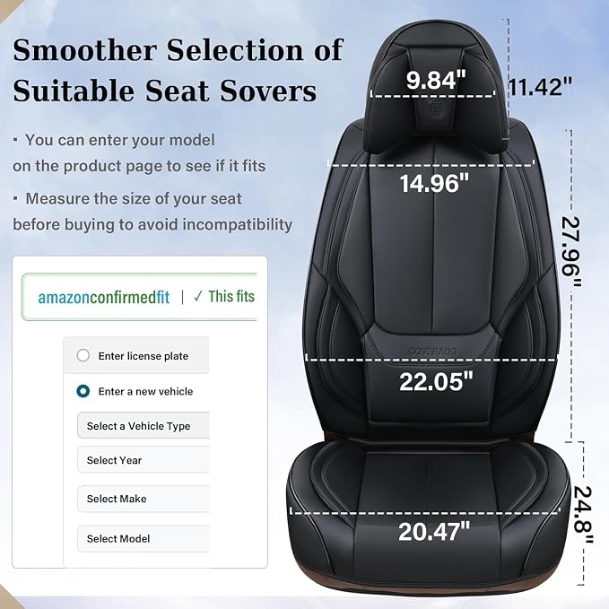 Coverado Car Seat Covers 5 Pieces, Full Set Universal Seat Covers - Image 6