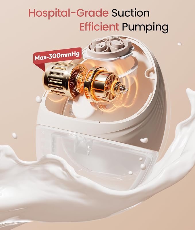 NCVI Heated Breast Pump Hands Free, Wearable 360° Surround Heating, 300mmHg - Image 4