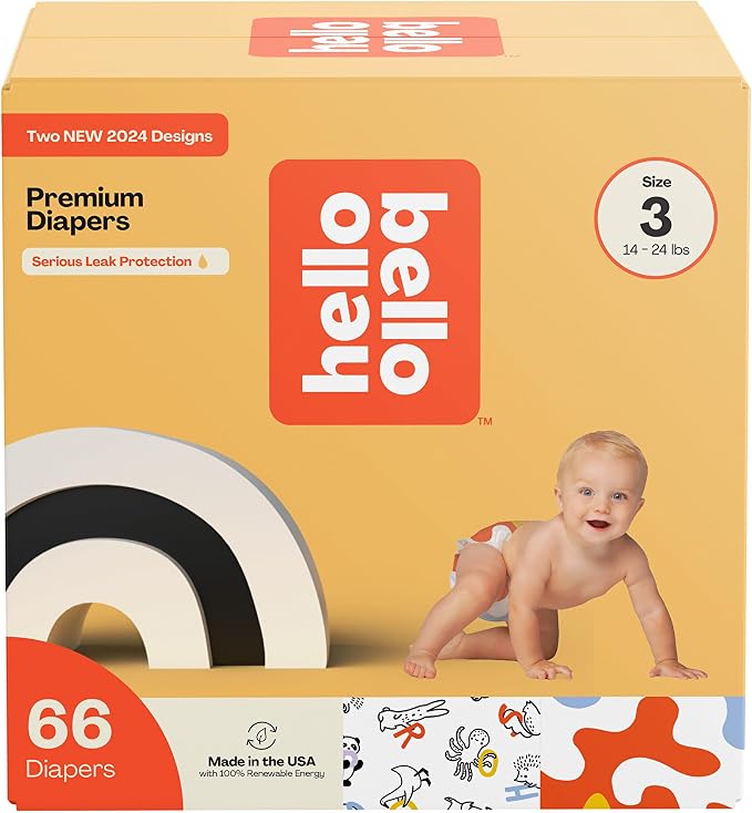Hello Bello Premium Diapers Size 3, Capital Critters & Get in The Groove Designs by HelloBello