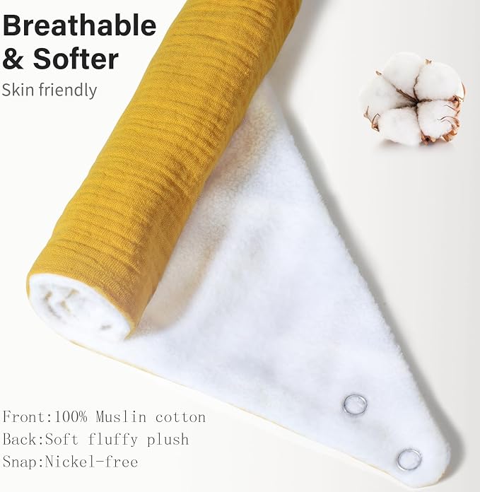 Muslin Baby Bibs, Soft Triangular Baby Bandana Drool Bibs - Image 2