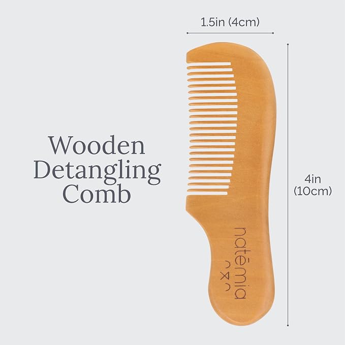 Natemia Wooden Baby Hair Brush & Comb Set - Image 7