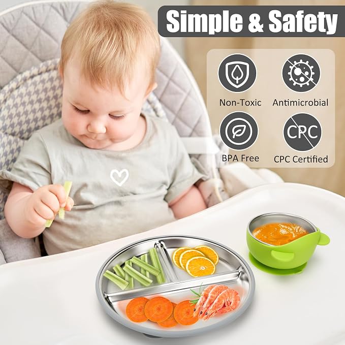 Stainless Steel Baby Plate and Bowls - Image 4