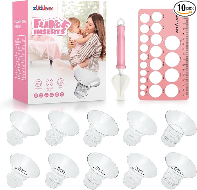 Flange Sizing Kit 13/15/17/19/21mm & Nipple Ruler & Cleaning Brush, Silicone by Z%C3%9CC%C3%9CB%C3%A9B%C3%A9