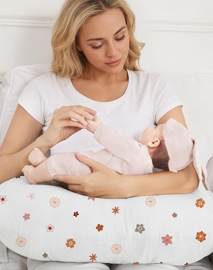Nursing Pillow Covers 2 Pack, Muslin Nursing Cover - Image 6