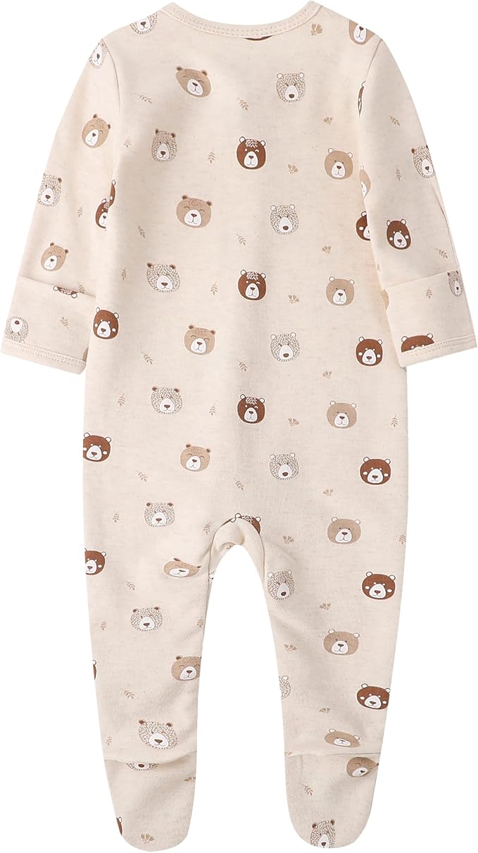 O2 BABY Baby Boys Girls Organic Cotton Zip-Front Sleeper Pajamas, Footed Sleep - Image 5