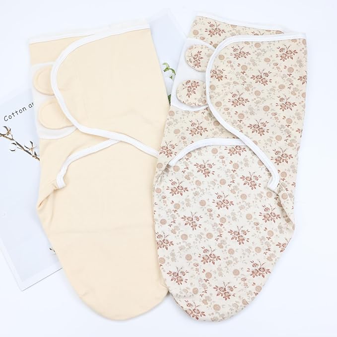 Cinaci 2 Pack Adjustable Soft Cotton Blend Newborn Baby Receiving Swaddle - Image 7