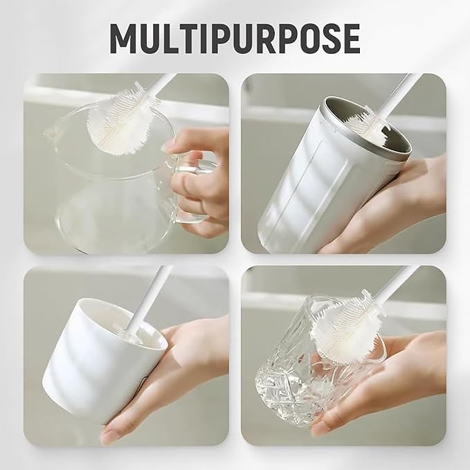 3Pcs 360° Flexible Silicone Bottle Brush - Image 5