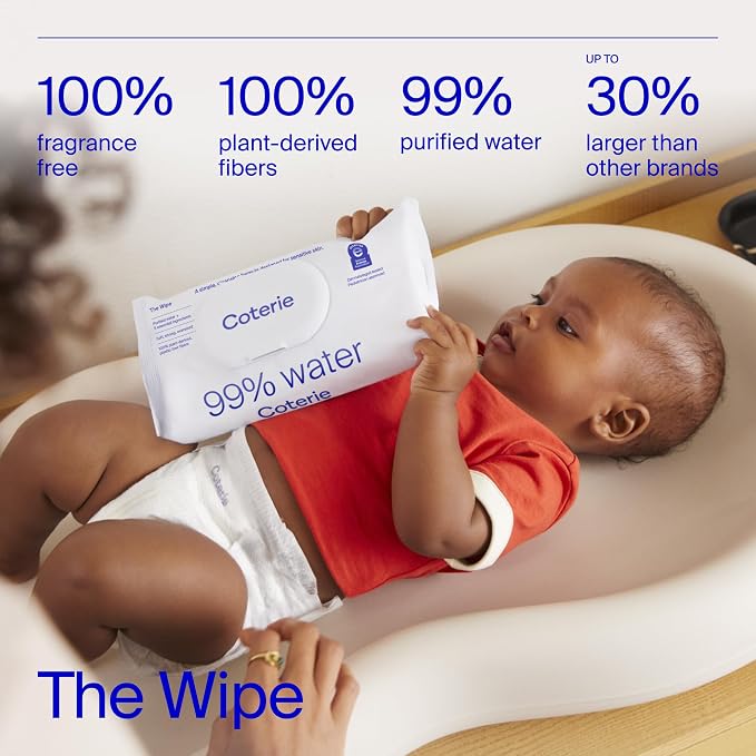 Coterie Baby Wipes + Diapers Kit, Size Newborn Diapers & 12 Pack Baby Wipes - Image 5
