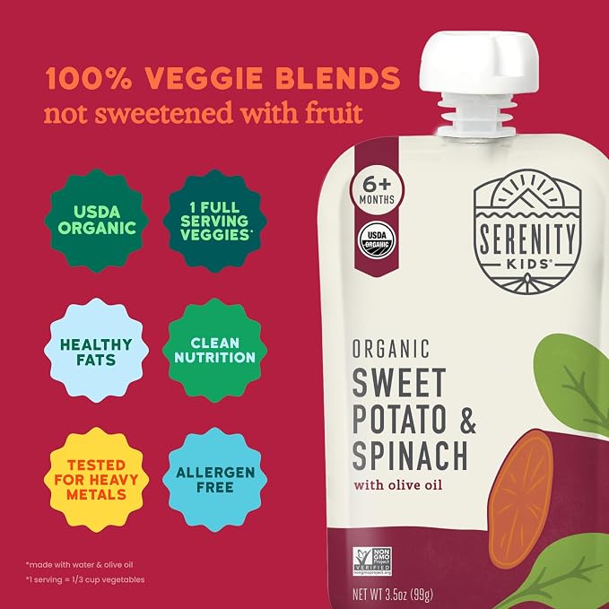 Serenity Kids 6+ Months Veggie Puree Baby Food Pouches - Image 4