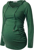 GINKANA Maternity Hoodie Long Sleeves Shirts Casual Maternity Top Pregnancy by GINKANA