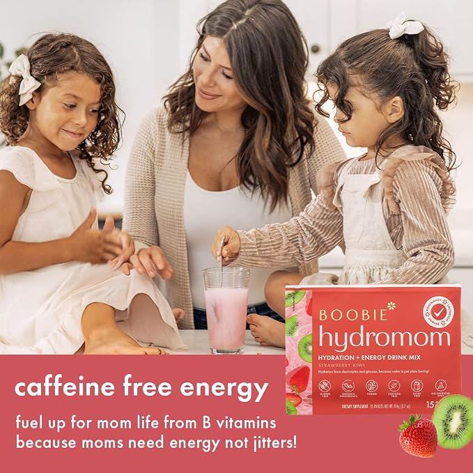 Boobie Hydromom Superfood Electrolyte Drink Mix, Strawberry Kiwi | Refreshing - Image 5