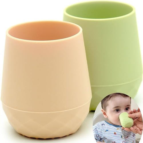 2 Pack Tiny Cup for 4+ Months | Silicone Baby Cups 6-12 Months, Infant Training by teensypeepsy