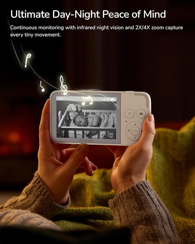 Dr.Care NeoView Video Baby Monitor -3.5” Screen, 2-Way Audio, Video Loop - Image 4