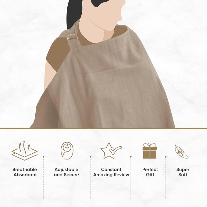 MOZAH 100% Organic Cotton Muslin Nursing Cover - Image 4