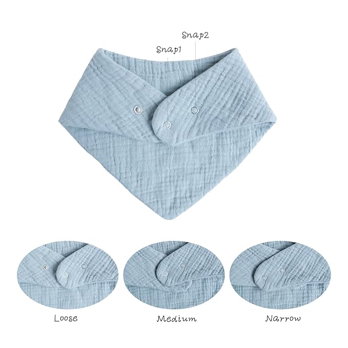 Konssy Muslin Baby Bibs 10 Pack Baby Bandana Drool Bibs 100% Cotton - Image 2