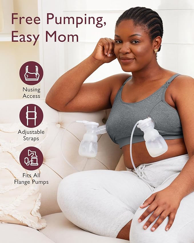 Momcozy Pumping Bra, Pumping Bra Hands Free All Day Wear Pumping & Nursing Bra - Image 2