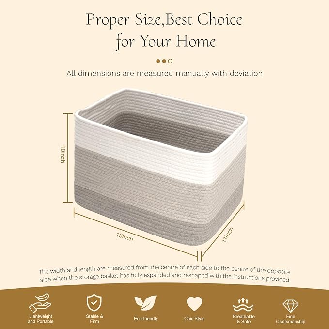 Hopegiver 3 Pack Storage Baskets - Image 8