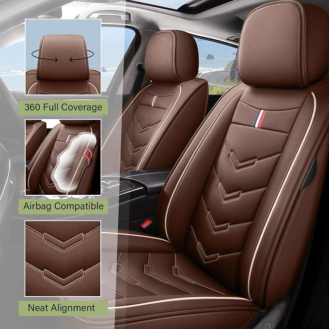 Leather Car Seat Covers Fit for LR LR4 2009-2016, 5 Seater Waterproof and - Image 2