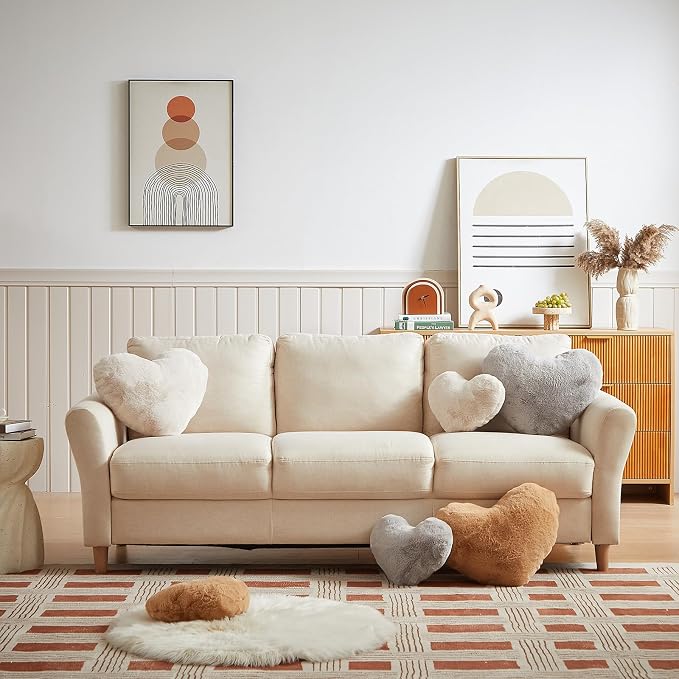 EastTree Heart Pillows, Love Throw Pillows Gifts, Ultra Soft Faux Rabbit Fur - Image 3