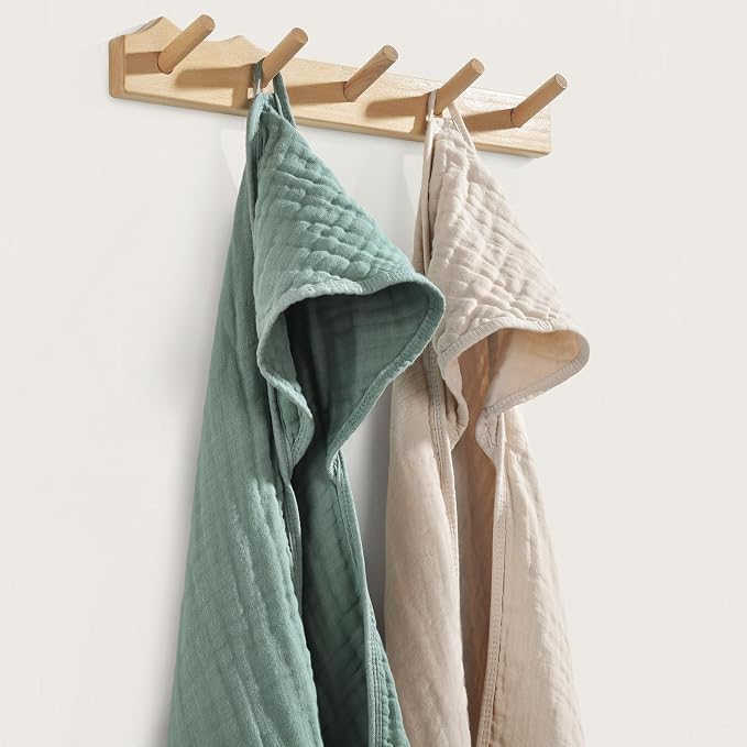 Hooded Baby Towels for Newborn, 35x35 Inch 3 Pack 100% Muslin Cotton Baby Bath - Image 7