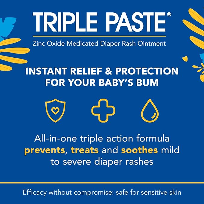 Triple Paste Diaper Rash Cream for Baby - 8 Oz Tub – Zinc Oxide Ointment Treats - Image 2