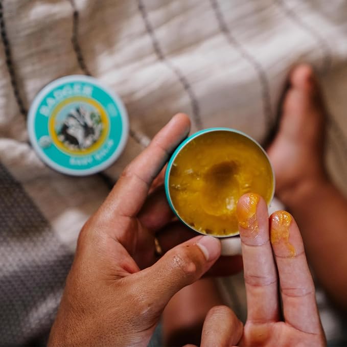 Badger Baby Balm, Organic Calendula Cream, Soothes Diaper Rash, Cradle Cap & - Image 5