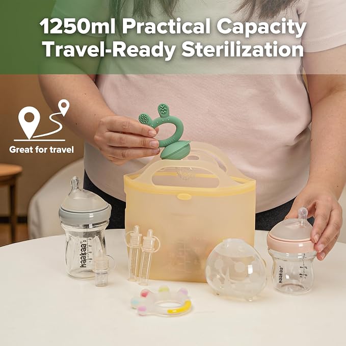 Haakaa Silicone Microwave Steamer & Steriliser Bag, 70oz/2000ml Large Capacity - Image 3