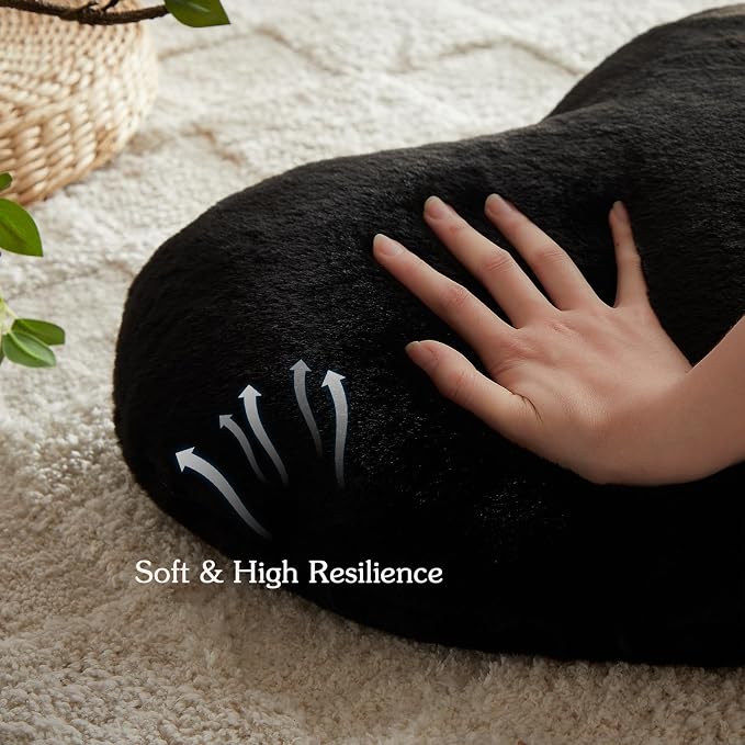 EastTree Heart Pillows, Love Throw Pillows Gifts, Ultra Soft Faux Rabbit Fur - Image 5