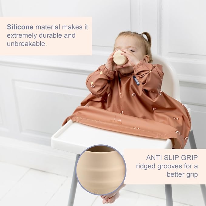 BIBaDO - Sippit Silicone Baby Cup, Fawn - Open Training Silicone Cups - Soft - Image 2