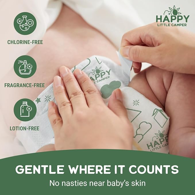 Happy Little Camper Ultra-Absorbent Super Saver Baby Diapers Size 2 - Image 4
