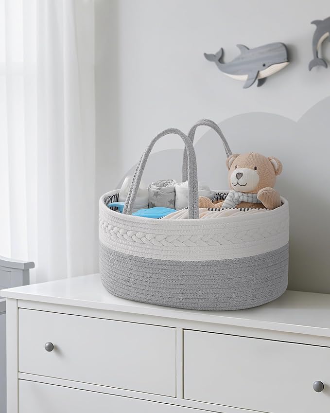 Maliton Cotton Rope Diaper Caddy Organizer - Image 7