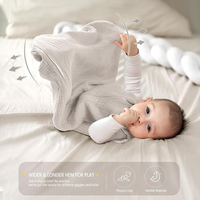 lulumoon Sleep Sack Muslin for Baby: Cotton Wearable Blanket for 15-24 Months - Image 3