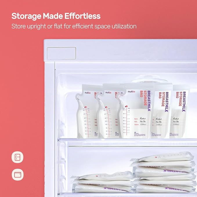 Nuliie 50 Pcs Breastmilk Storage Bags, 8 OZ Breast Milk Storing Bags, Milk - Image 6